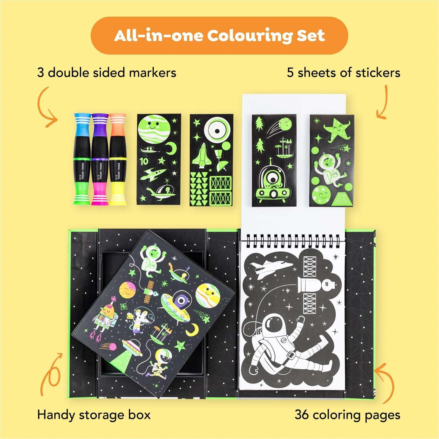 Tiger Tribe - Neon Outer Space Coloring Set, photo 2 of 3