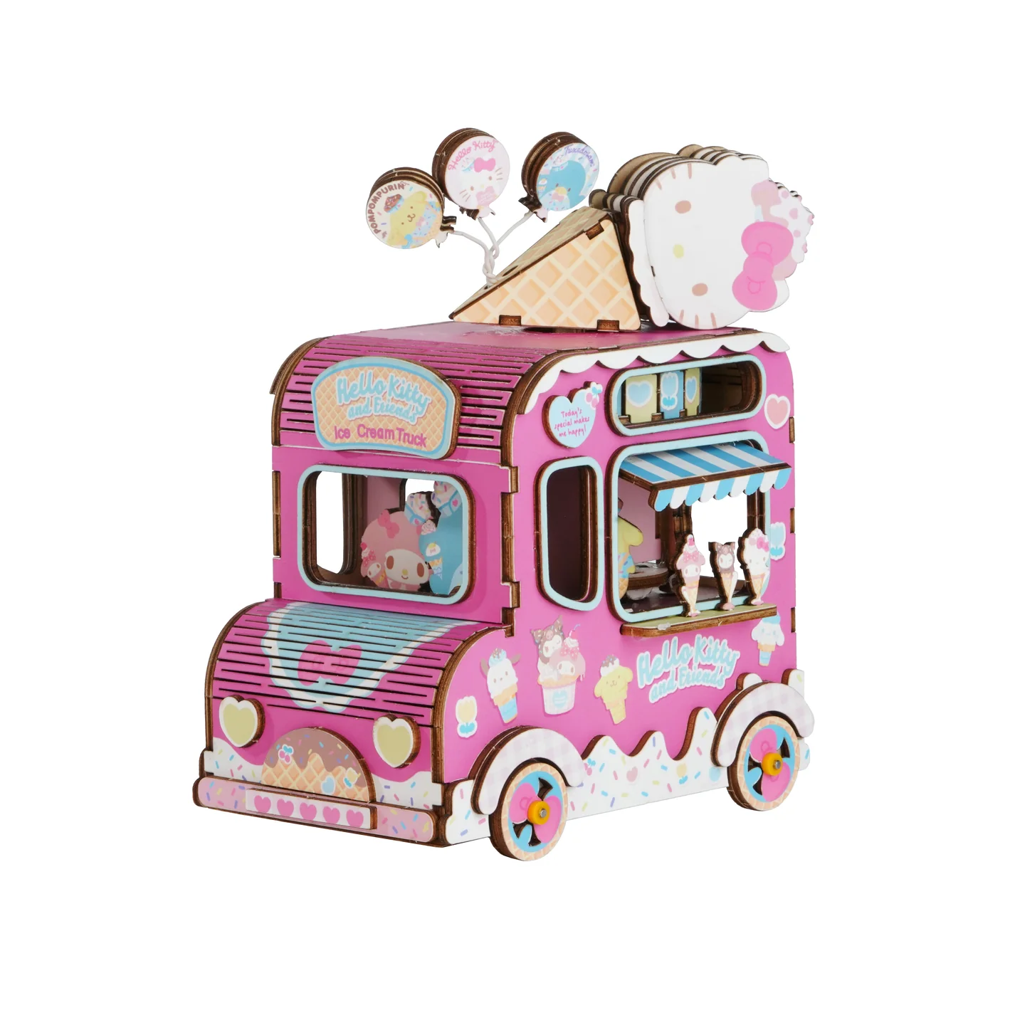 Hands Craft - Hello Kitty Ice Cream Truck Music Box DIY Miniature Kit, photo 2 of 4