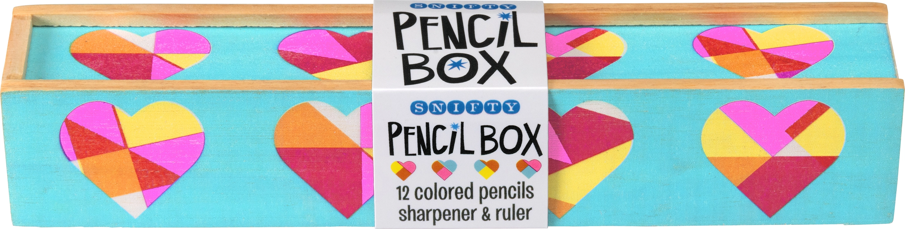 Snifty - Pencil Box w/ Quilted Risograph Heart Pattern, photo 1 of 2