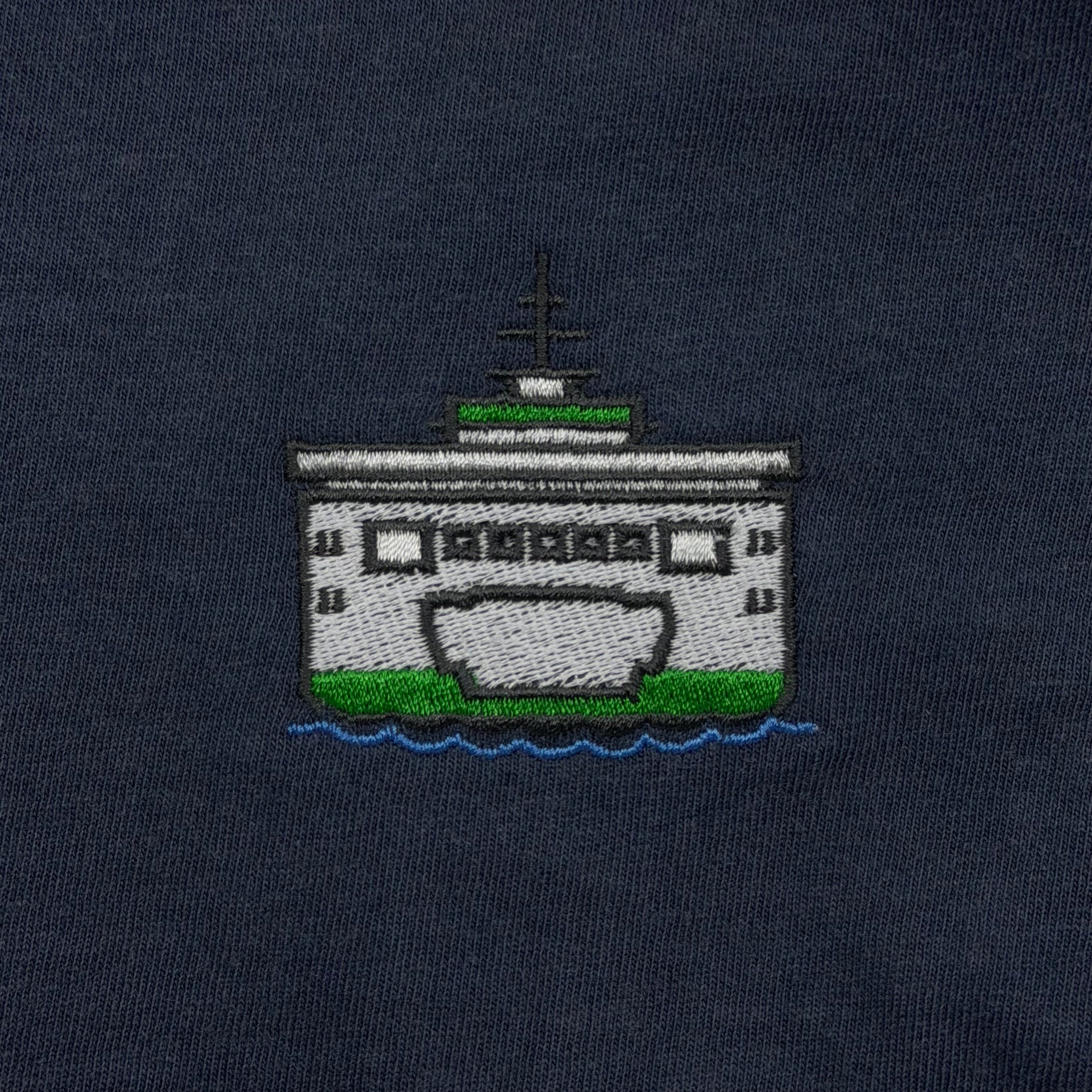 Standard Goods Tee - Embroidered Ferry Denim Blue, photo 2 of 2
