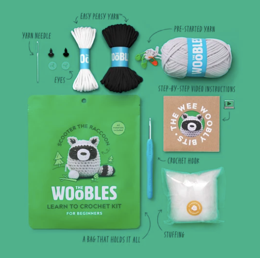 Woobles - Scooter the Raccoon Crochet Kit