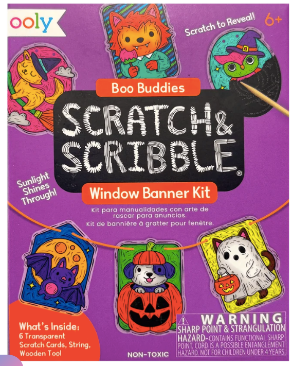 Ooly - Mini Scratch & Scribble Window Banner Kit - Boo