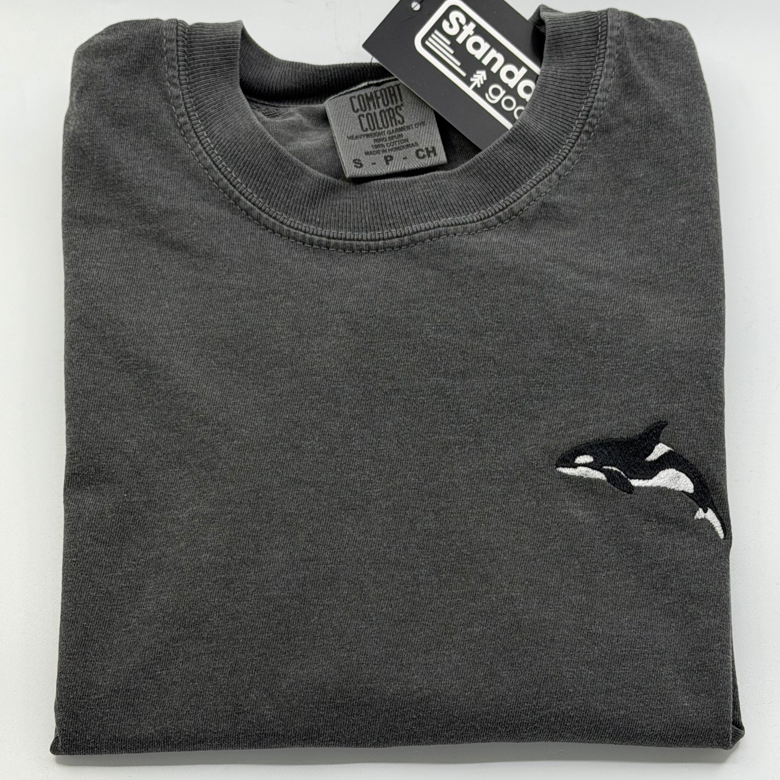 Standard Goods Tee - Orca Embroidered Pepper, photo 1 of 2