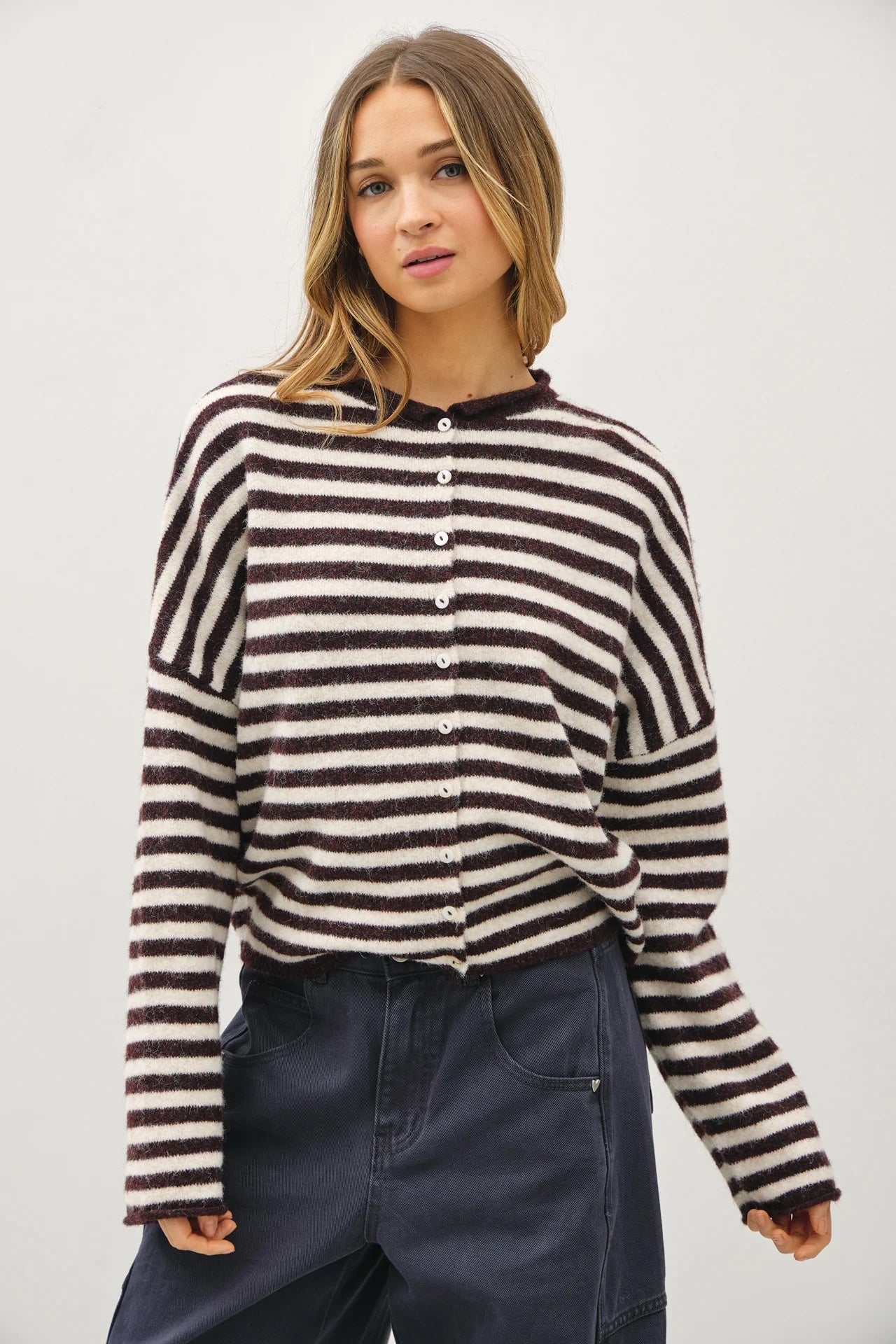 Things Between Cardigan - Piper - Dark Wine (TBW1223)