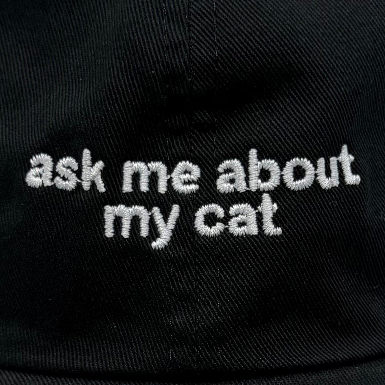 Standard Goods Hat - Ask Me About My Cat - Black, photo 3 of 4