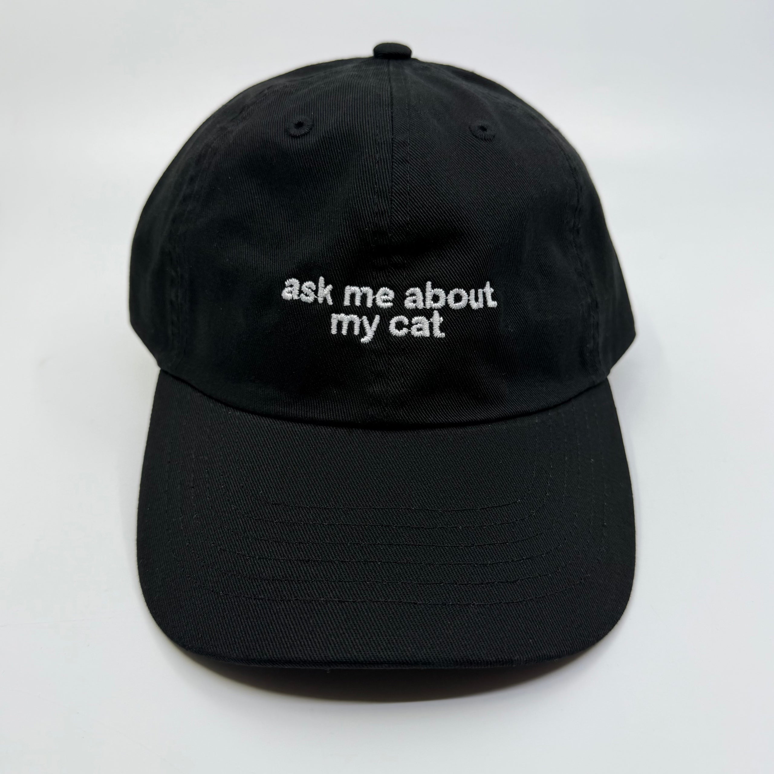 Standard Goods Hat - Ask Me About My Cat - Black, photo 2 of 4
