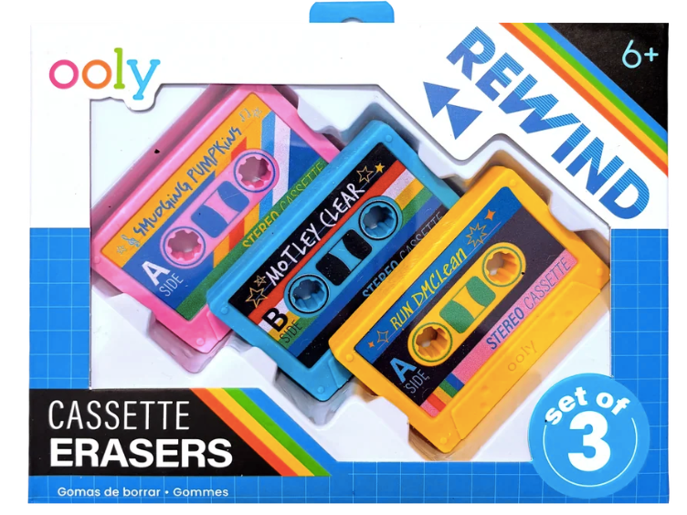 Ooly - Rewind: Cassette Erasers (Set of 3)