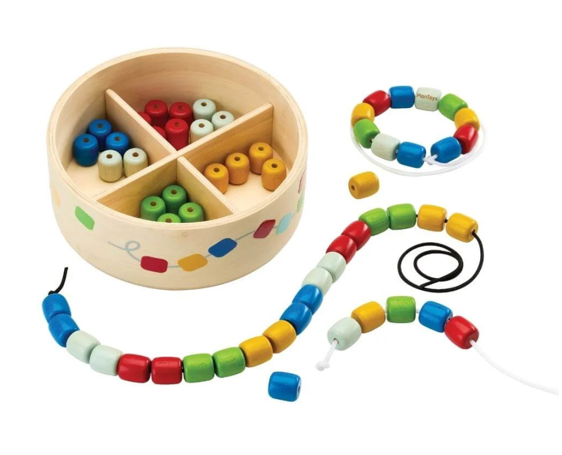 PlanToys Inc. - Threading Beads With Container