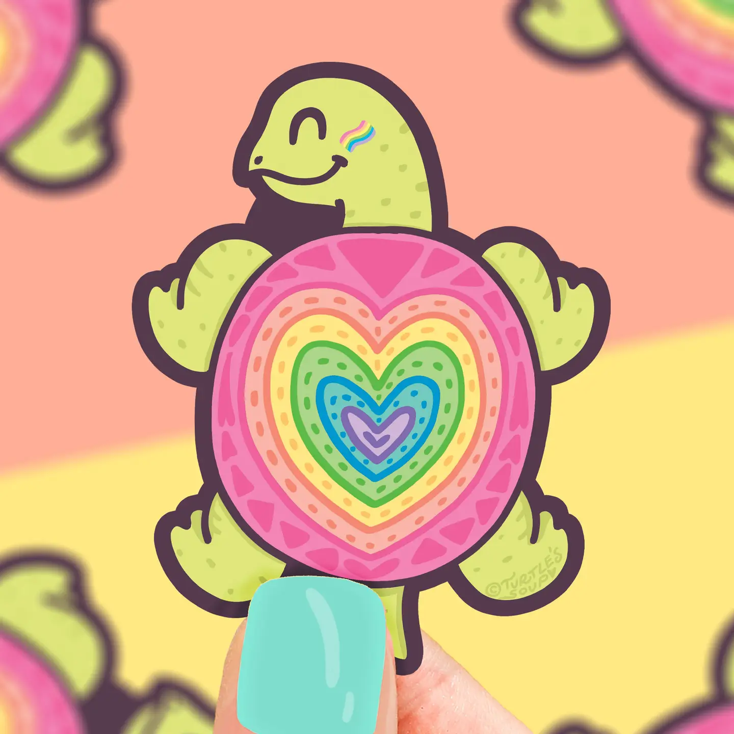 Turtle's Soup - Pride Turtle Lgbt Rainbow Vinyl Sticker
