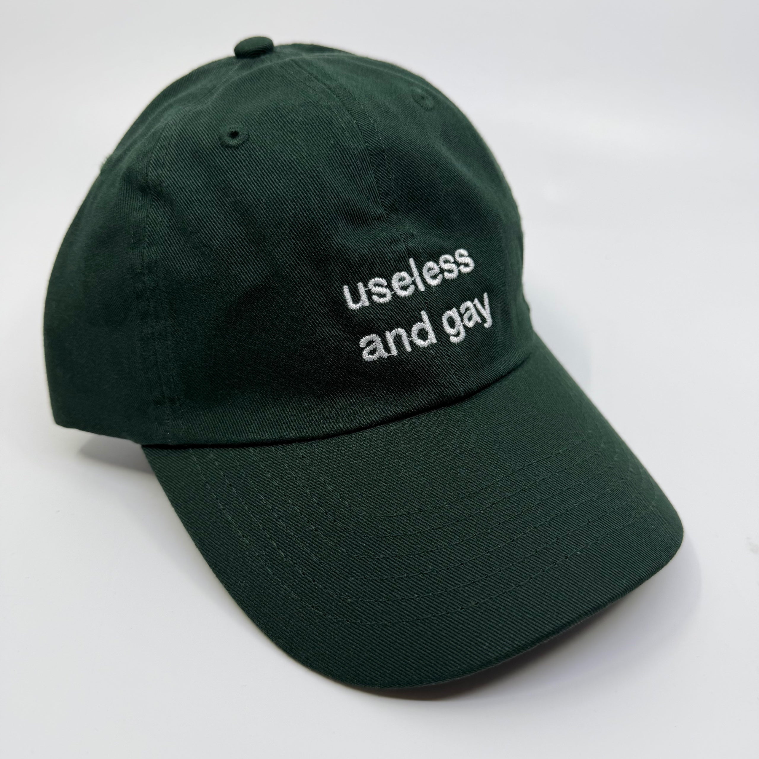 Standard Goods Hat - Useless and Gay - Green/White, photo 1 of 4