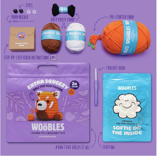 Woobles - Soli the Red Panda Extra Squeezy Crochet Kit
